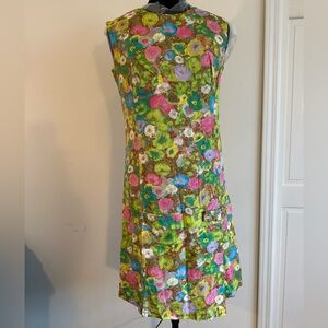 Vintage Floral Sleeveless Flutterbye Midi Dress size 13/14